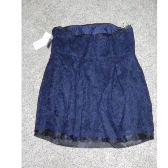 Davids Bridal Dress Size 8 Marine Navy Strapless - Picture 3 of 5